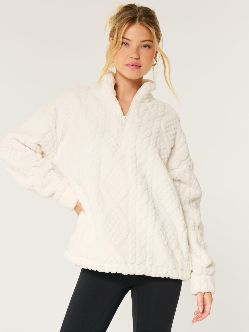 Hollister Fleece Oversized Quarter Zip